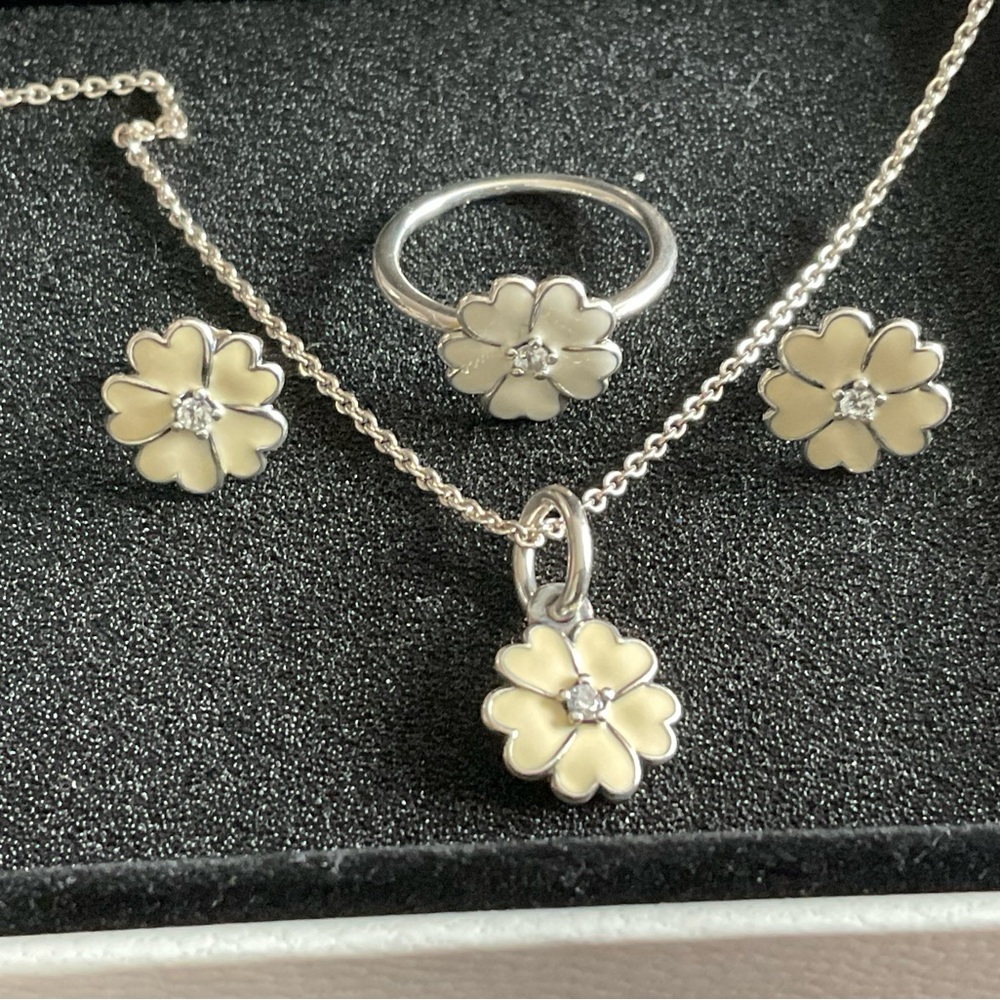 Pandora white flowers set - Picture 3 of 6